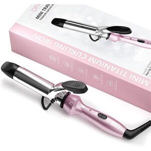 Travel Mini Curling Iron, Dual Voltage Curling Iron up to 450°F for Short Hair